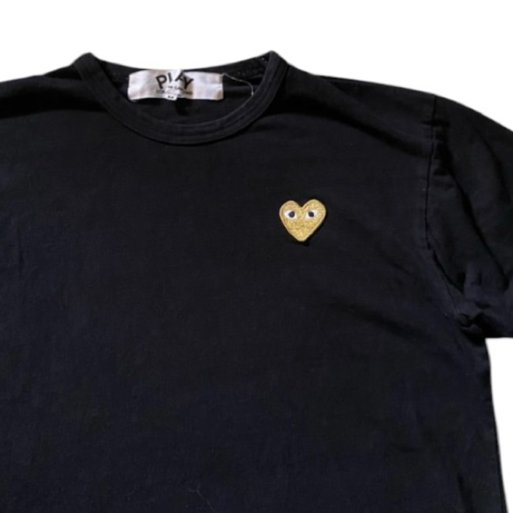 CDG Play Shirt Mens Japan Large Black Comme Des Garcon Gold Heart Medium (K)